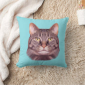 猫写真ポートレート クッション (ブランケット)