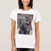 猫写真婦人基本Tシャツ白 Tシャツ (正面)