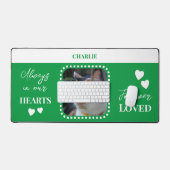 猫写真悔やみや弔慰ペットメモリアルグリーン デスクマット (キーボード&マウス)