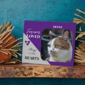 猫写真悔やみや弔慰記念PETパープル フォトプラーク (側面)