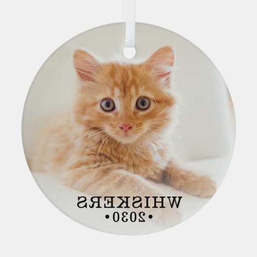猫写真 ガラスオーナメント (裏面)