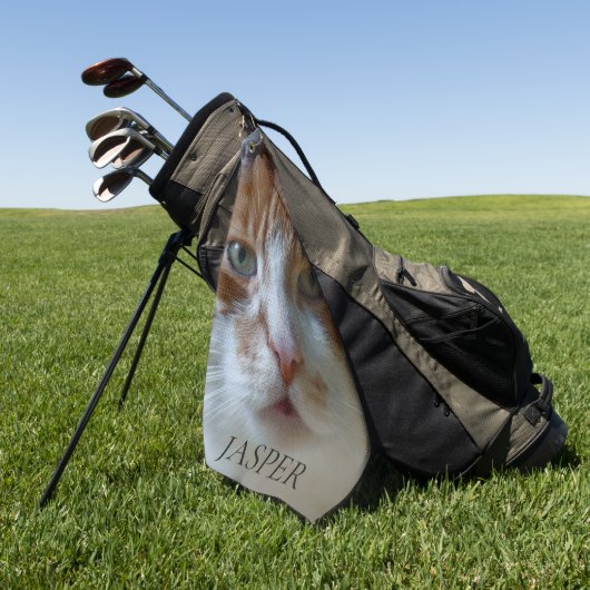 猫写真 ゴルフタオル (グリーン)