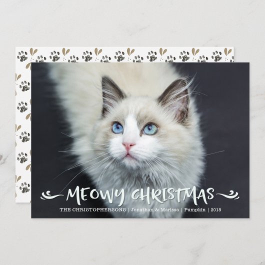 猫写真 | Meowyクリスマス シーズンカード (正面/裏面)
