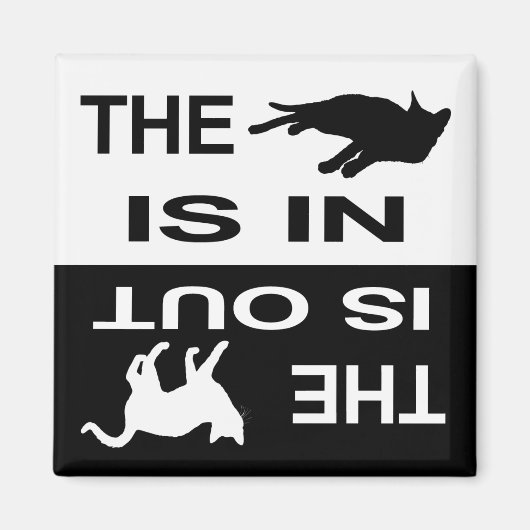 猫出入り2 マグネット (正面)