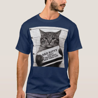 猫刑務所囚人の悪い子猫ムグショット  Tシャツ