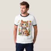 猫創造：ボホフラワークリップアート Tシャツ (正面フル)