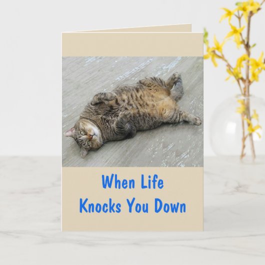 猫勇気付けられるの反撃 カード (黄色い花)