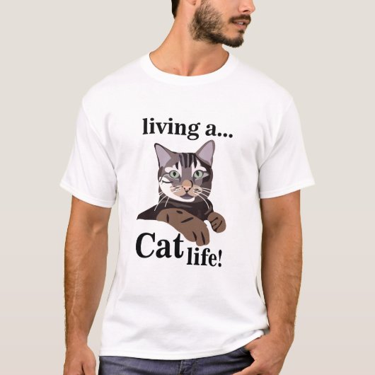 猫動物愛好家 おもしろい Tシャツ (正面)