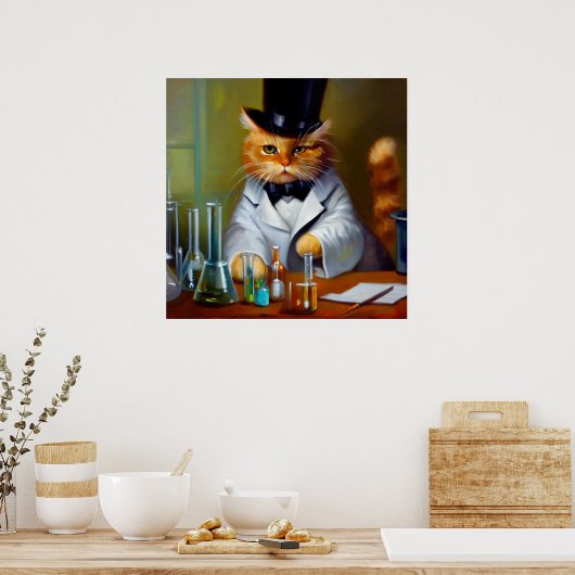 猫化学者 ポスター (キッチン)