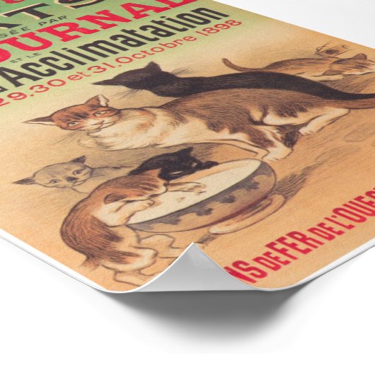 猫博覧会広告ヴィンテージポスター ポスター (角)