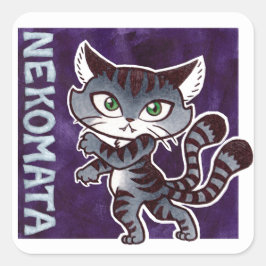 猫又ステッカー スクエアシール