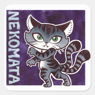 猫又ステッカー スクエアシール