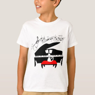猫及びピアノ Tシャツ