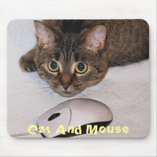 猫及びマウスのマウスパッド マウスパッド