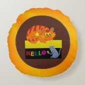 猫及びマウス ラウンドクッション (正面)