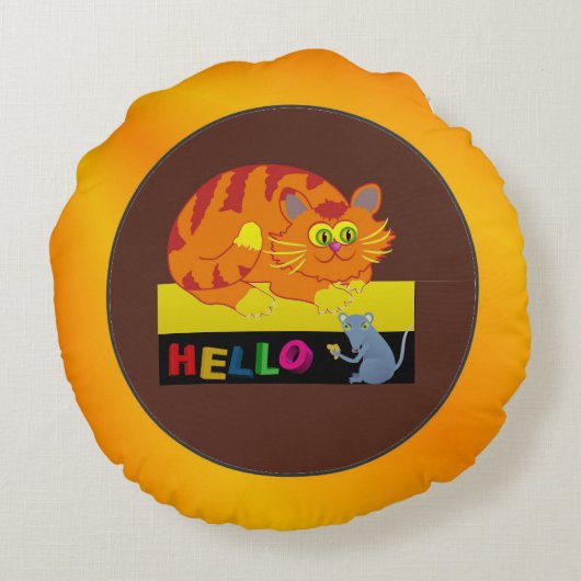 猫及びマウス ラウンドクッション (裏面)