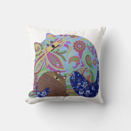 猫及び子ネコの枕 クッション (正面)