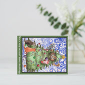 猫及び彼らの人間及びクリスマスツリー シーズンポストカード (スタンド正面)