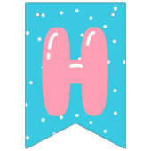 猫及び気球の手紙のハッピーバースデー バンティングフラッグ (第2の旗)