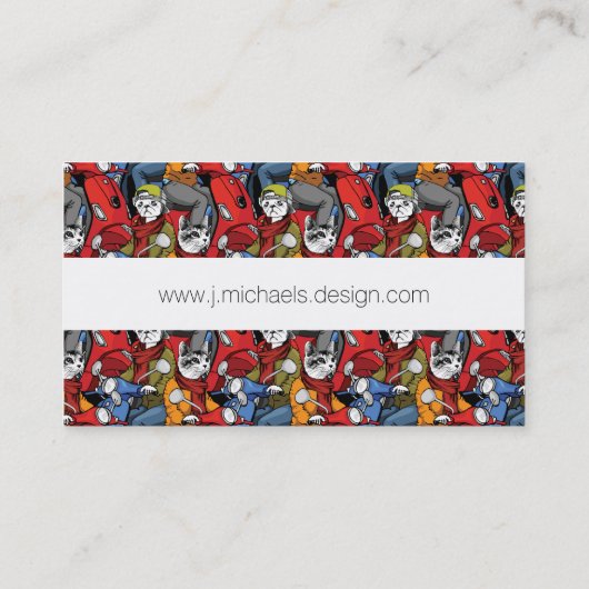 猫及び犬のスクーターパターン|はあなたの名前を加えます 名刺 (裏面)