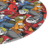 猫及び犬のスクーターパターン カッティングボード (角)