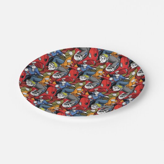 猫及び犬のスクーターパターン ペーパープレート (アングル)