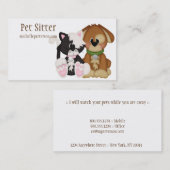 猫及び犬ペット付き添いの名刺 名刺 (正面/裏面)