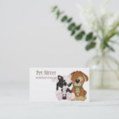 猫及び犬ペット付き添いの名刺 名刺 (スタンド正面)