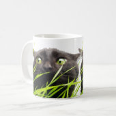 猫及び草 コーヒーマグカップ (正面左)