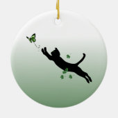 猫及び蝶バージョン2 セラミックオーナメント (裏面)