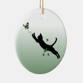 猫及び蝶 セラミックオーナメント (右)