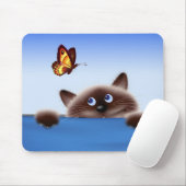 猫及び蝶 マウスパッド (マウス)