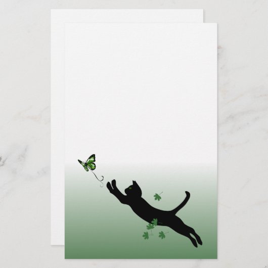 猫及び蝶 便箋 (正面/裏面)