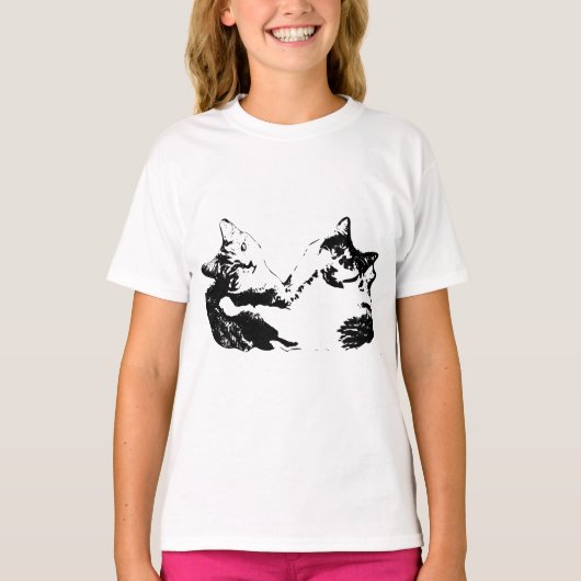 猫友情インクアートティー Tシャツ (正面)
