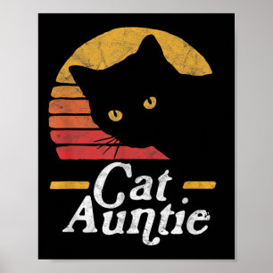 猫叔母ヴィンテージ80年代スタイルサンキャットレトロディスト ポスター