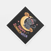 猫可愛いハロウィーン美的必須Tシャツ スタンダードランチョンナプキン (角)