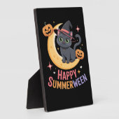 猫可愛いハロウィーン美的必須Tシャツ フォトプラーク (側面)