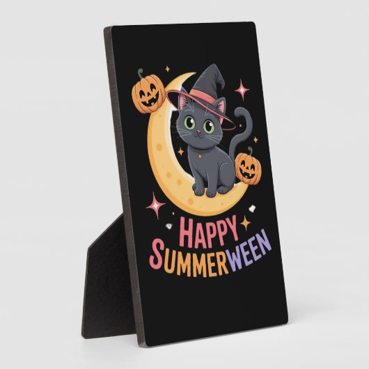 猫可愛いハロウィーン美的必須Tシャツ フォトプラーク (側面)