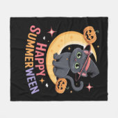 猫可愛いハロウィーン美的必須Tシャツ フリースブランケット (正面(横))