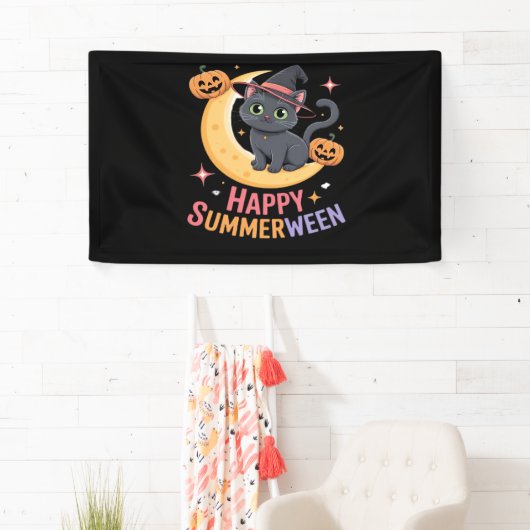 猫可愛いハロウィーン美的必須Tシャツ 横断幕 (インサイチュ)