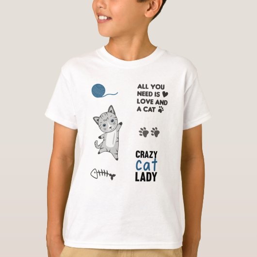 猫可愛い動物のステッカー愛猫セット Tシャツ (正面)