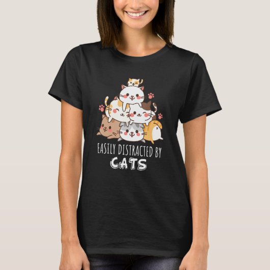 猫可愛い子猫に気さくされる Tシャツ (正面)