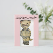 猫可愛い紙人形ヴィンテージかわいいハガキ ポストカード (スタンド正面)