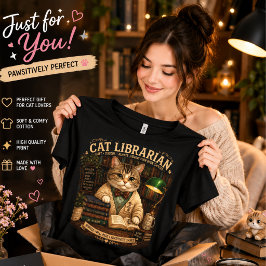 猫司書Tシャツ | かわいい本好き猫の服  トライブレンドＴシャツ