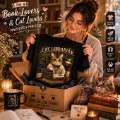 猫司書Tシャツ | かわいい本好き猫の服  トライブレンドＴシャツ