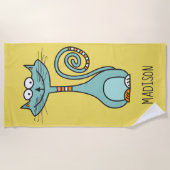 猫名前をカスタムするおもしろい&カラービーチタオル ビーチタオル (正面)