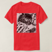 猫咬合手 Tシャツ (デザイン正面)