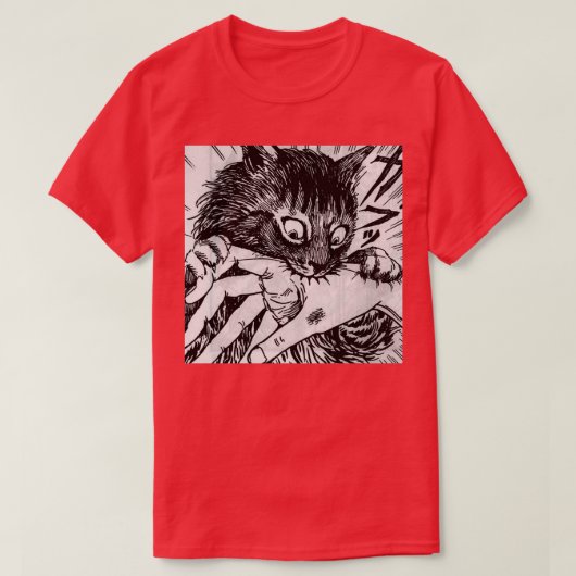 猫咬合手 Tシャツ (デザイン正面)