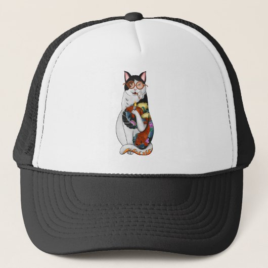 猫喫煙 キャップ (正面)
