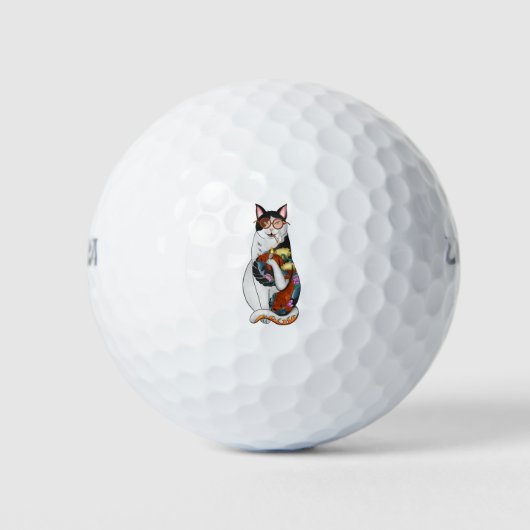 猫喫煙 ゴルフボール (正面)